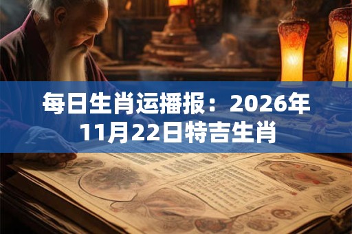 每日生肖运播报：2026年11月22日特吉生肖