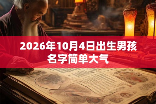 2026年10月4日出生男孩名字简单大气 2026年10月4日出生男孩名字简单大气