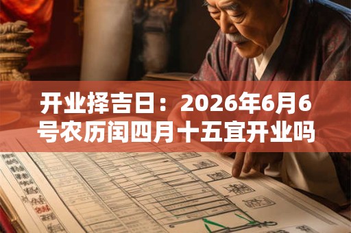 开业择吉日：2026年6月6号农历闰四月十五宜开业吗