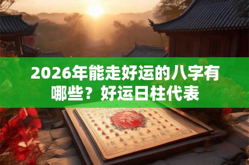 2026年能走好运的八字有哪些？好运日柱代表