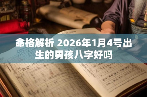 命格解析 2026年1月4号出生的男孩八字好吗