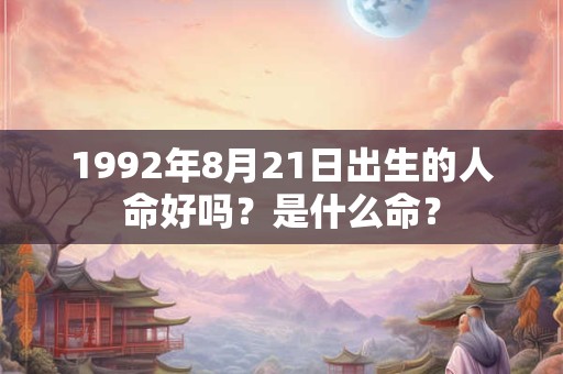 1992年8月21日出生的人命好吗？是什么命？