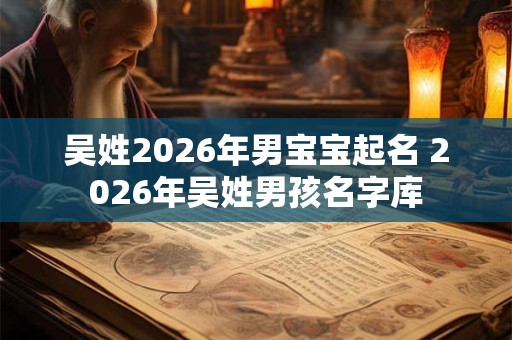 吴姓2026年男宝宝起名 2026年吴姓男孩名字库
