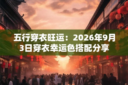 五行穿衣旺运:2026年9月3日穿衣幸运色搭配分享 五行穿衣旺运:2026年9月3日穿衣幸运色搭配分享