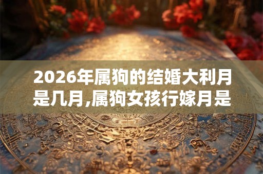 2026年属狗的结婚大利月是几月,属狗女孩行嫁月是几月? 2026年属狗的结婚大利月是几月,属狗女孩行嫁月是几月?