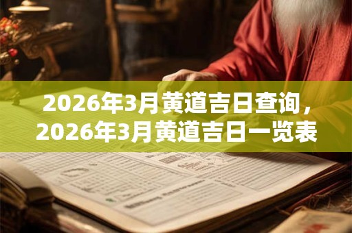 2026年3月黄道吉日查询,2026年3月黄道吉日一览表 2026年3月黄道吉日查询,2026年3月黄道吉日一览表