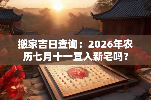 搬家吉日查询：2026年农历七月十一宜入新宅吗？