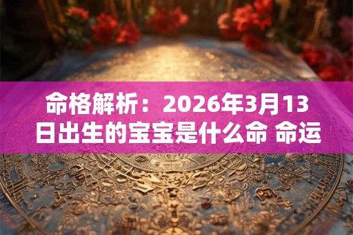 命格解析：2026年3月13日出生的宝宝是什么命 命运好吗