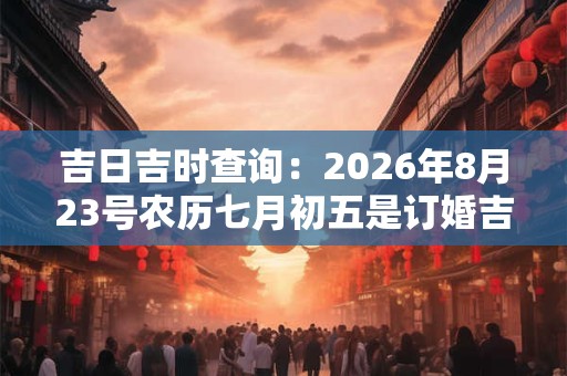 吉日吉时查询：2026年8月23号农历七月初五是订婚吉日吗