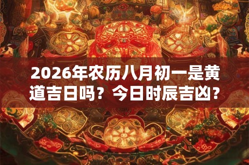 2026年农历八月初一是黄道吉日吗?今日时辰吉凶? 2026年农历八月初一是黄道吉日吗?今日时辰吉凶?