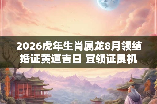 2026虎年生肖属龙8月领结婚证黄道吉日 宜领证良机 2026虎年生肖属龙8月领结婚证黄道吉日 宜领证良机