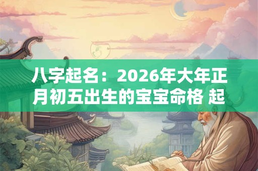 八字起名:2026年大年正月初五出生的宝宝命格 起什么名字好 八字起名:2026年大年正月初五出生的宝宝命格 起什么名字好