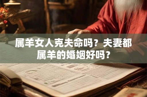 属羊女人克夫命吗?夫妻都属羊的婚姻好吗? 属羊女人克夫命吗?夫妻都属羊的婚姻好吗?