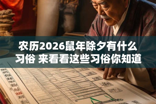农历2026鼠年除夕有什么习俗 来看看这些习俗你知道多少 农历2026鼠年除夕有什么习俗 来看看这些习俗你知道多少