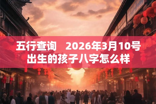 五行查询   2026年3月10号出生的孩子八字怎么样