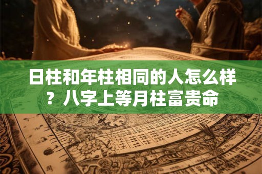 日柱和年柱相同的人怎么样？八字上等月柱富贵命