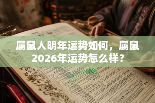 属鼠人明年运势如何，属鼠2026年运势怎么样？