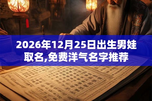2026年12月25日出生男娃取名,免费洋气名字推荐