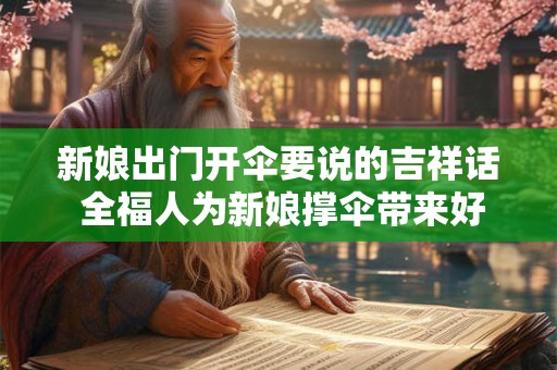 新娘出门开伞要说的吉祥话 全福人为新娘撑伞带来好运 新娘出门开伞要说的吉祥话 全福人为新娘撑伞带来好运
