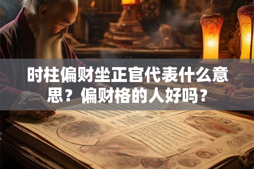 时柱偏财坐正官代表什么意思？偏财格的人好吗？