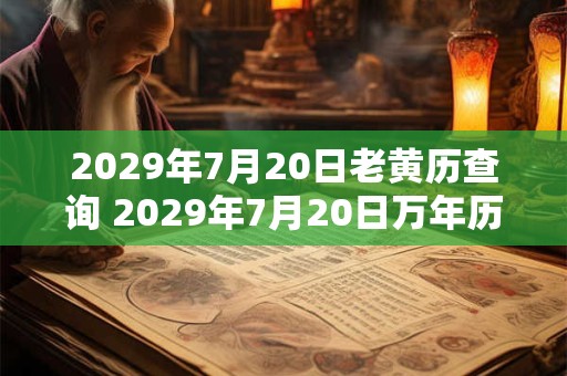 2029年7月20日老黄历查询 2029年7月20日万年历黄道吉日
