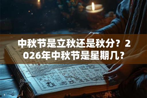 中秋节是立秋还是秋分?2026年中秋节是星期几? 中秋节是立秋还是秋分?2026年中秋节是星期几?