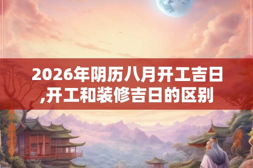 2026年阴历八月开工吉日,开工和装修吉日的区别