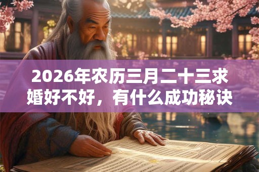 2026年农历三月二十三求婚好不好,有什么成功秘诀? 2026年农历三月二十三求婚好不好,有什么成功秘诀?