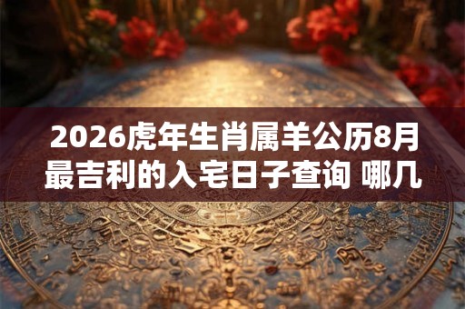 2026虎年生肖属羊公历8月最吉利的入宅日子查询 哪几天日子好 2026虎年生肖属羊公历8月最吉利的入宅日子查询 哪几天日子好