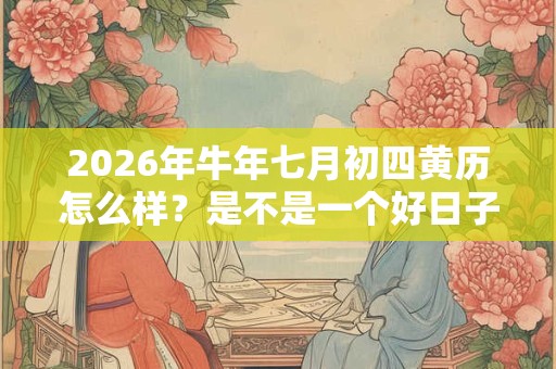 2026年牛年七月初四黄历怎么样？是不是一个好日子？