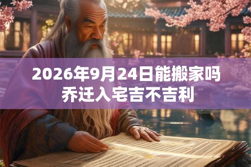 2026年9月24日能搬家吗 乔迁入宅吉不吉利