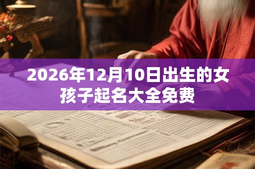 2026年12月10日出生的女孩子起名大全免费