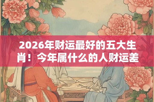 2026年财运最好的五大生肖！今年属什么的人财运差劲儿