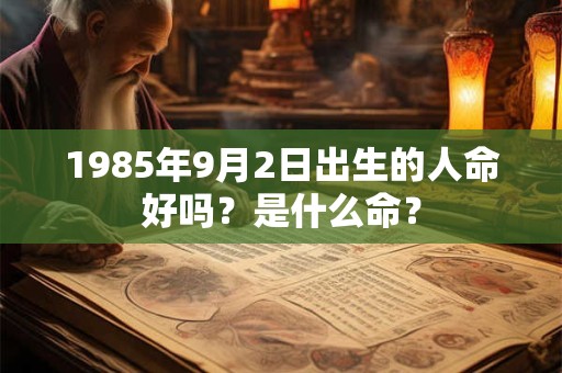 1985年9月2日出生的人命好吗？是什么命？
