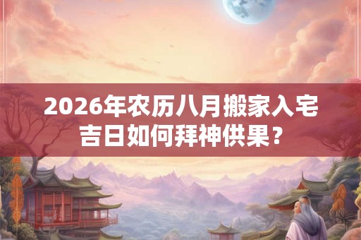 2026年农历八月搬家入宅吉日如何拜神供果？