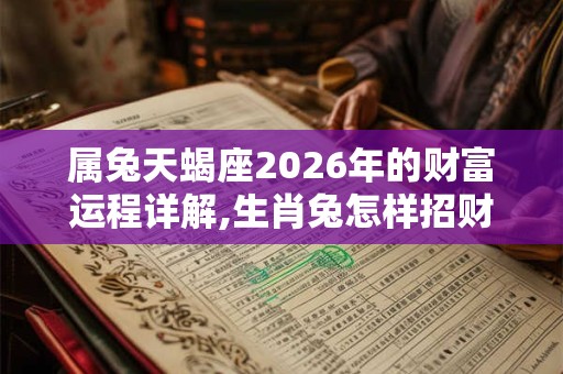 属兔天蝎座2026年的财富运程详解,生肖兔怎样招财 属兔天蝎座2026年的财富运程详解,生肖兔怎样招财