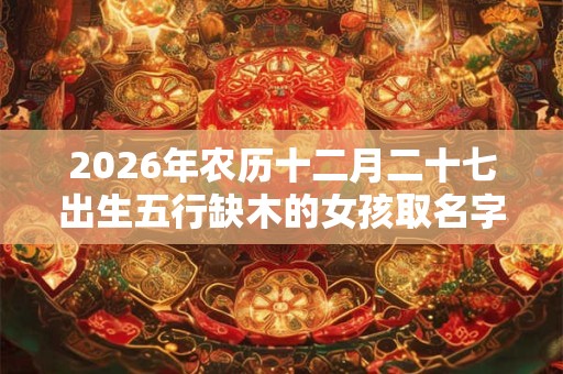 2026年农历十二月二十七出生五行缺木的女孩取名字