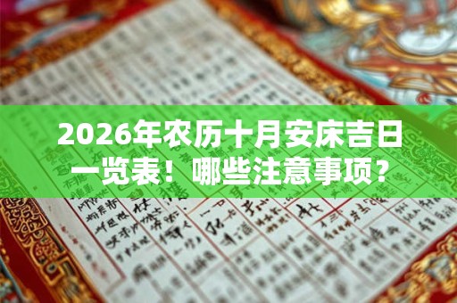 2026年农历十月安床吉日一览表！哪些注意事项？