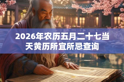 2026年农历五月二十七当天黄历所宜所忌查询 2026年农历五月二十七当天黄历所宜所忌查询