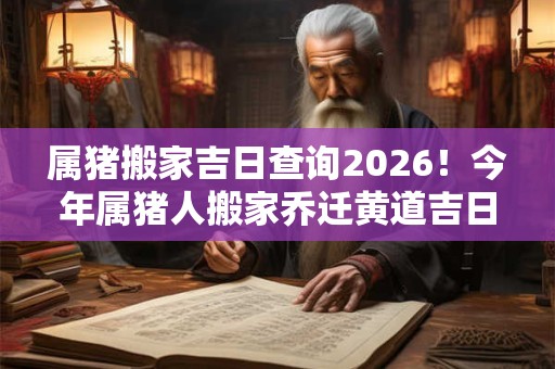 属猪搬家吉日查询2026!今年属猪人搬家乔迁黄道吉日一览表 属猪搬家吉日查询2026!今年属猪人搬家乔迁黄道吉日一览表