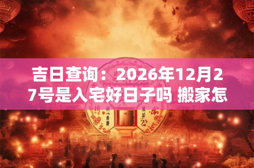 吉日查询：2026年12月27号是入宅好日子吗 搬家怎么样