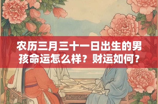 农历三月三十一日出生的男孩命运怎么样?财运如何? 农历三月三十一日出生的男孩命运怎么样?财运如何?