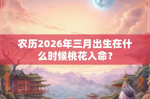 农历2026年三月出生在什么时候桃花入命？