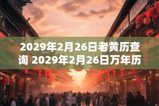 2029年2月26日老黄历查询 2029年2月26日万年历黄道吉日