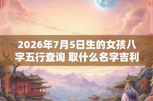 2026年7月5日生的女孩八字五行查询 取什么名字吉利