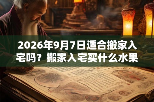 2026年9月7日适合搬家入宅吗？搬家入宅买什么水果？
