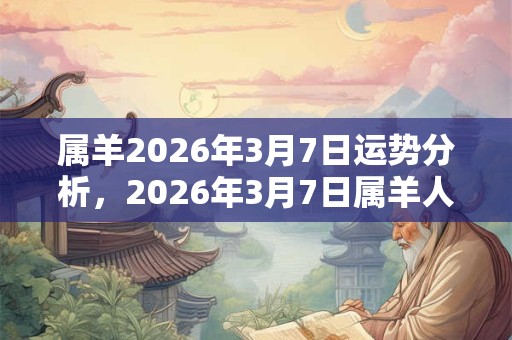 属羊2026年3月7日运势分析，2026年3月7日属羊人运势