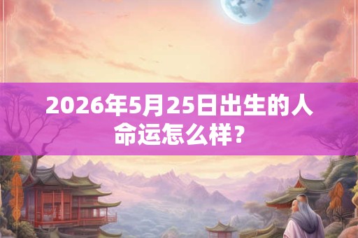 2026年5月25日出生的人命运怎么样？