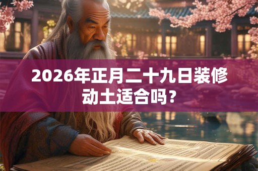 2026年正月二十九日装修动土适合吗？