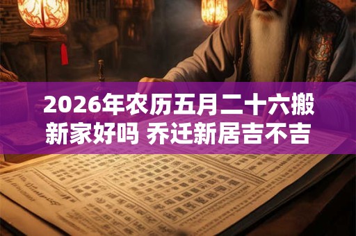 2026年农历五月二十六搬新家好吗 乔迁新居吉不吉利 2026年农历五月二十六搬新家好吗 乔迁新居吉不吉利